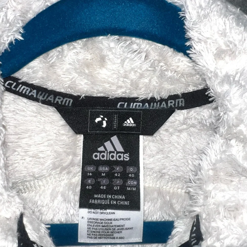 Adidas ClimaWarm Sherpa Fleece Jacket‎ Off-White Gray Women’s M